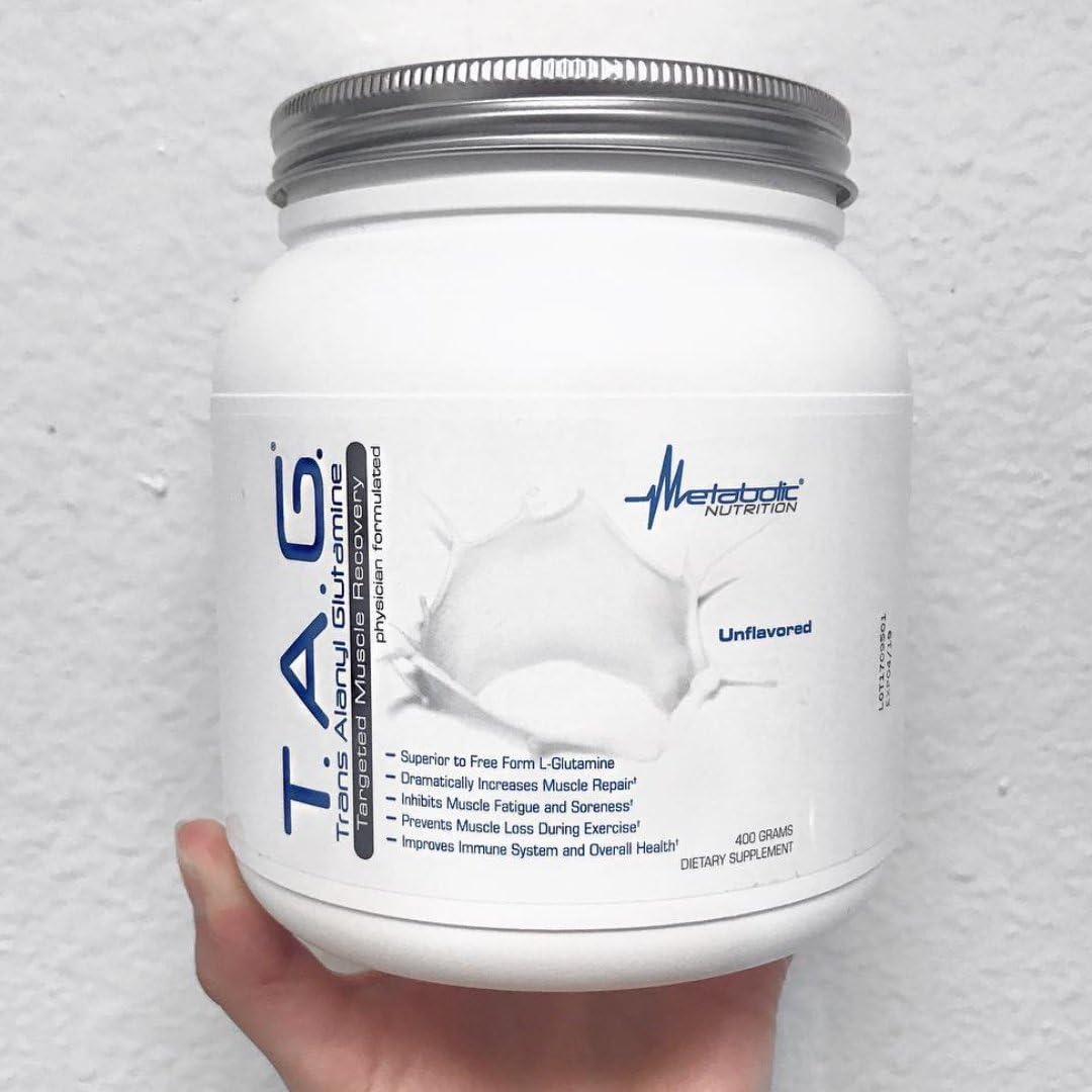 TAG Trans Alanyl Glutamine Powder - 100% L-Glutamine Peptide Supplement for Pre, Intra, Post Workout - 400g (Green Apple)