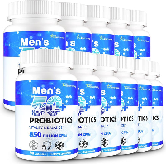 Tailored Wellness Men's Probiotics 50+, Gut & Energy Support, 850 Billion CFU, 1800mg Prebiotics Fiber - 990 Capsules