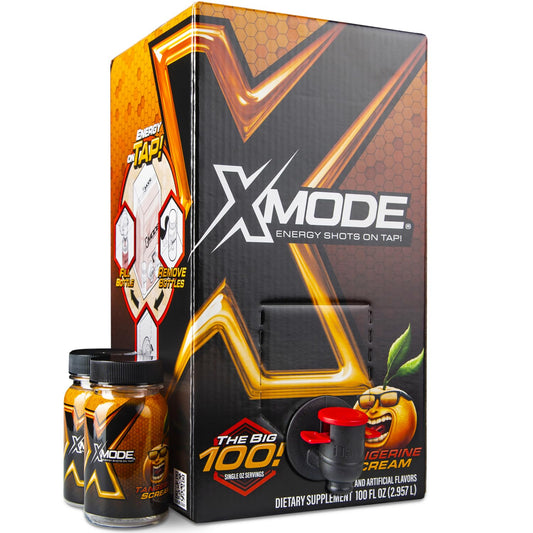 Tangerine Scream XMODE Energy Shots Dispenser - 100 Servings, 150mg Caffeine Per Oz - BoostGo Australia