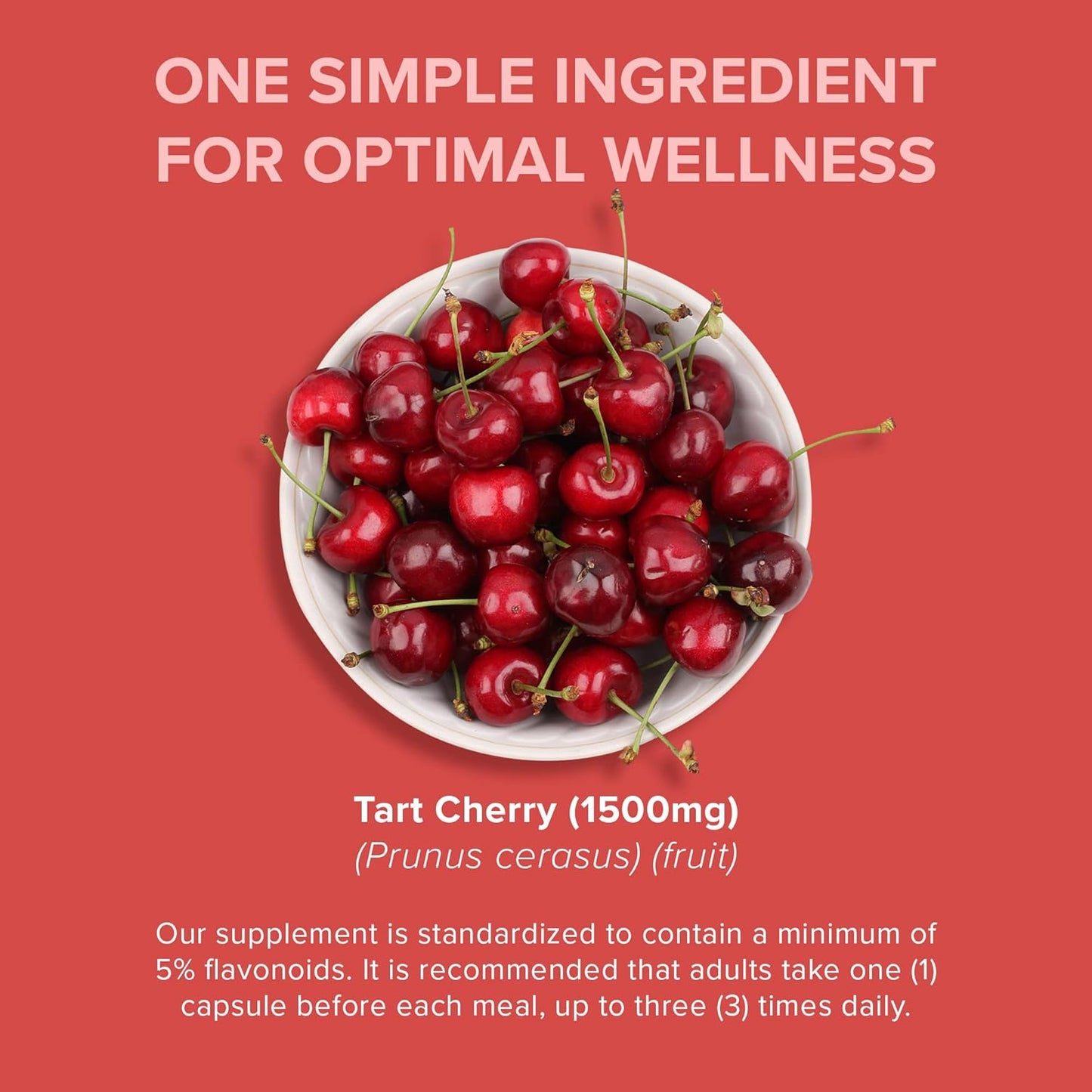 Tart Cherry Extract Capsules for Gout & Joint Support - 1500mg Supplement with Flavonoids - 90ct Cherry Juice Capsules