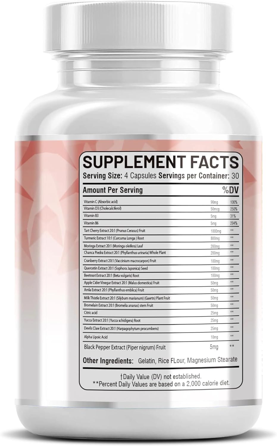 Tart Cherry Extract Capsules with Turmeric, Moringa, Cranberry, Chanca Piedra, Celery, Quercetin, ACV, Pomegranate, and Selenomethionine for Uric Levels - 120 Ct