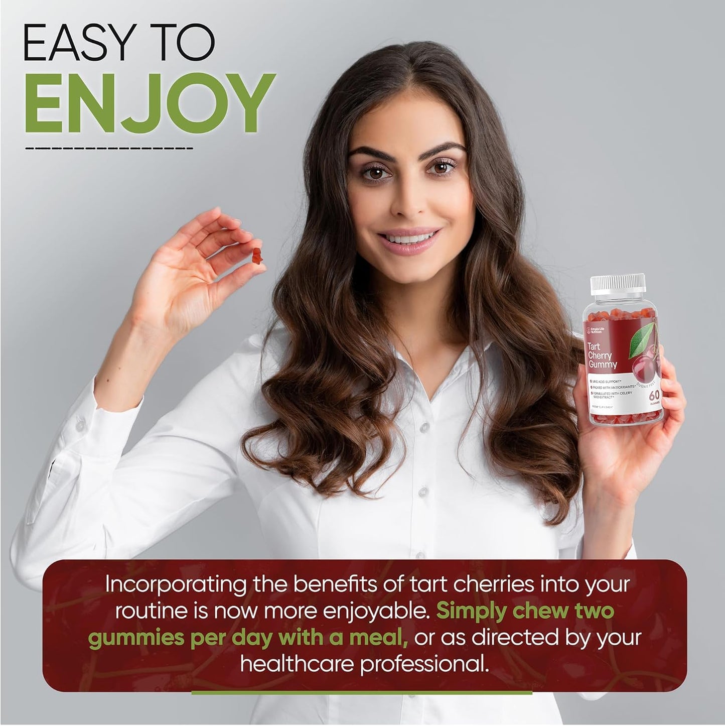 Tart Cherry Extract Gummies - Powerful Antioxidant for Joint Health, Sleep Aid, 60 Count, 2,000MG, Non-GMO, Vegan, Gluten-Free