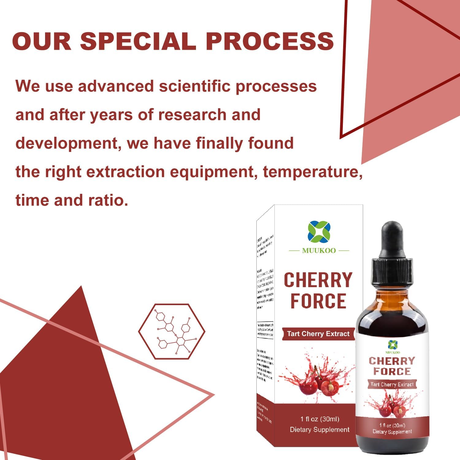 Tart Cherry Extract Supplement - Rich in Phytonutrients, Fully Absorbed Juice Concentrate by MuuKoo