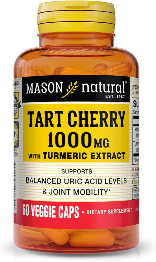 Tart Cherry Extract & Turmeric Capsules for Joint Support, 60-Day Supply by Mason Natural