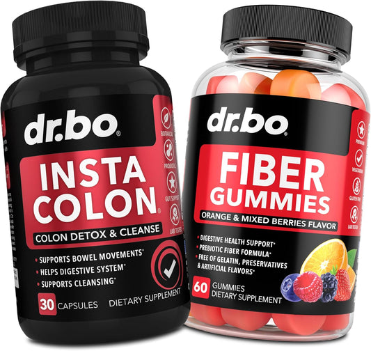 Tasty Prebiotic Fiber Gummies for Colon Cleanse & Gut Health - Dr. BO Fiber Supplement for Digestive Support