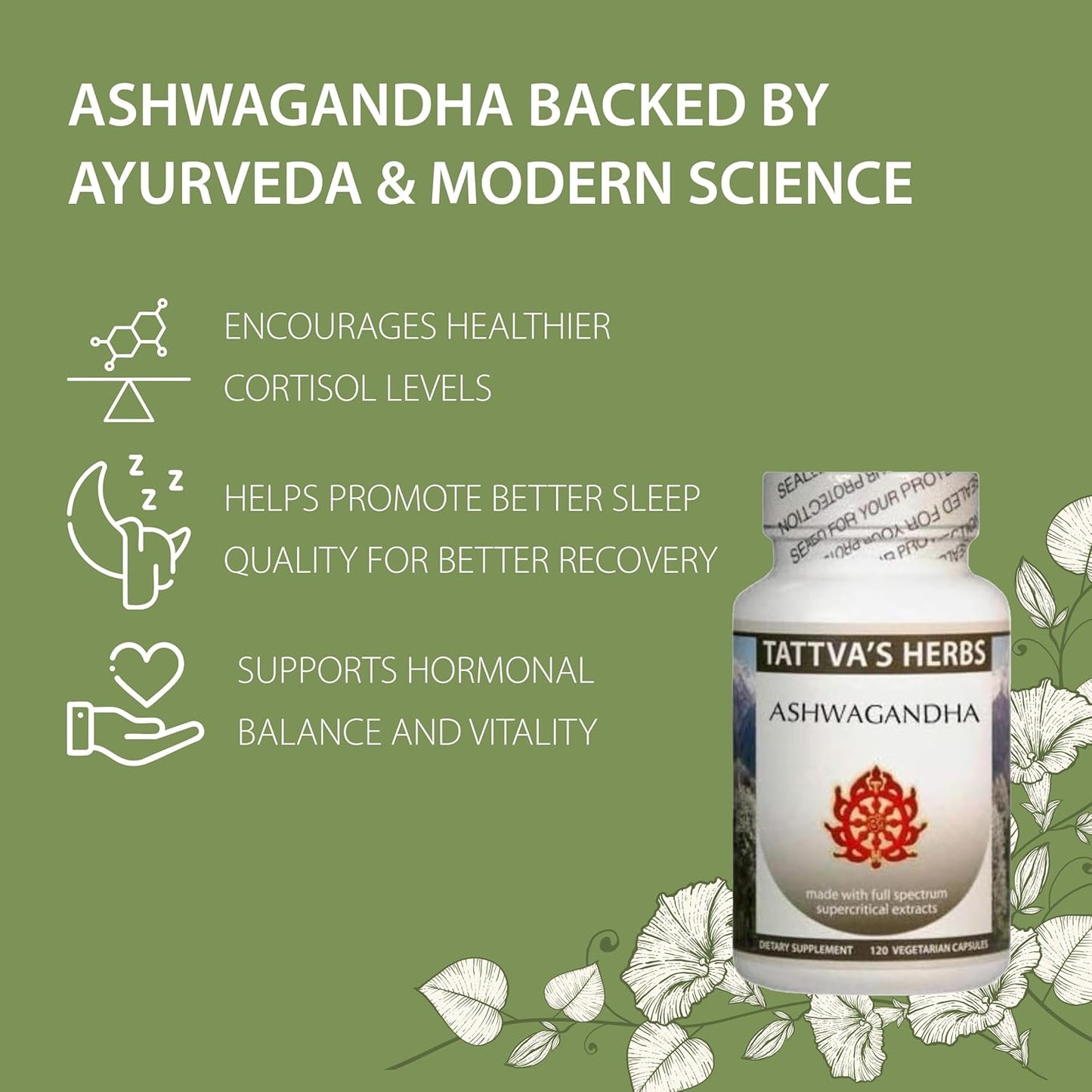 Tattva's Herbs Ashwagandha Supplements for Mood Support, Relaxation - 240 Count x 2 Pack, Herbal Powder Formula, 25 Years of Quality Service - BoostGo Australia
