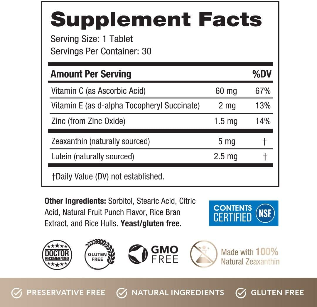 Teen Chewable Eye Vitamin with Zeaxanthin and Screen Shield Protection
