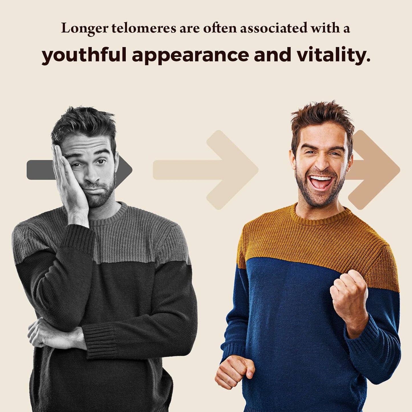 Telomere Lengthening Capsules with Astragalus Extract, Vitamin D3 - 120 Capsules for Cellular Health