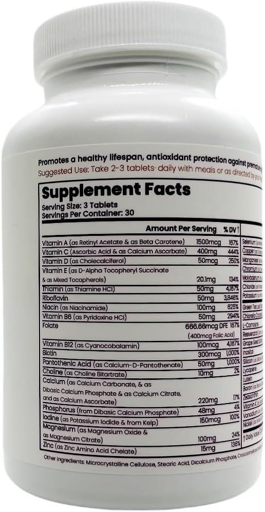 Telovite™ Multivitamin with Magnesium - Daily Comprehensive Health Supplement - 90 Capsules