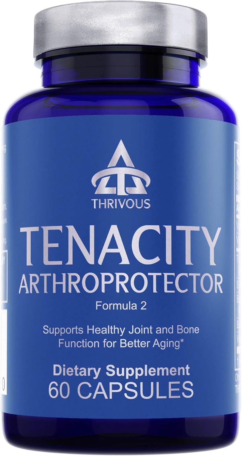 Tenacity Joint & Bone Function Supplement - Turmeric Curcumin, Boswellia, Vitamin D3, K2 MK7, Same - 60 Capsules