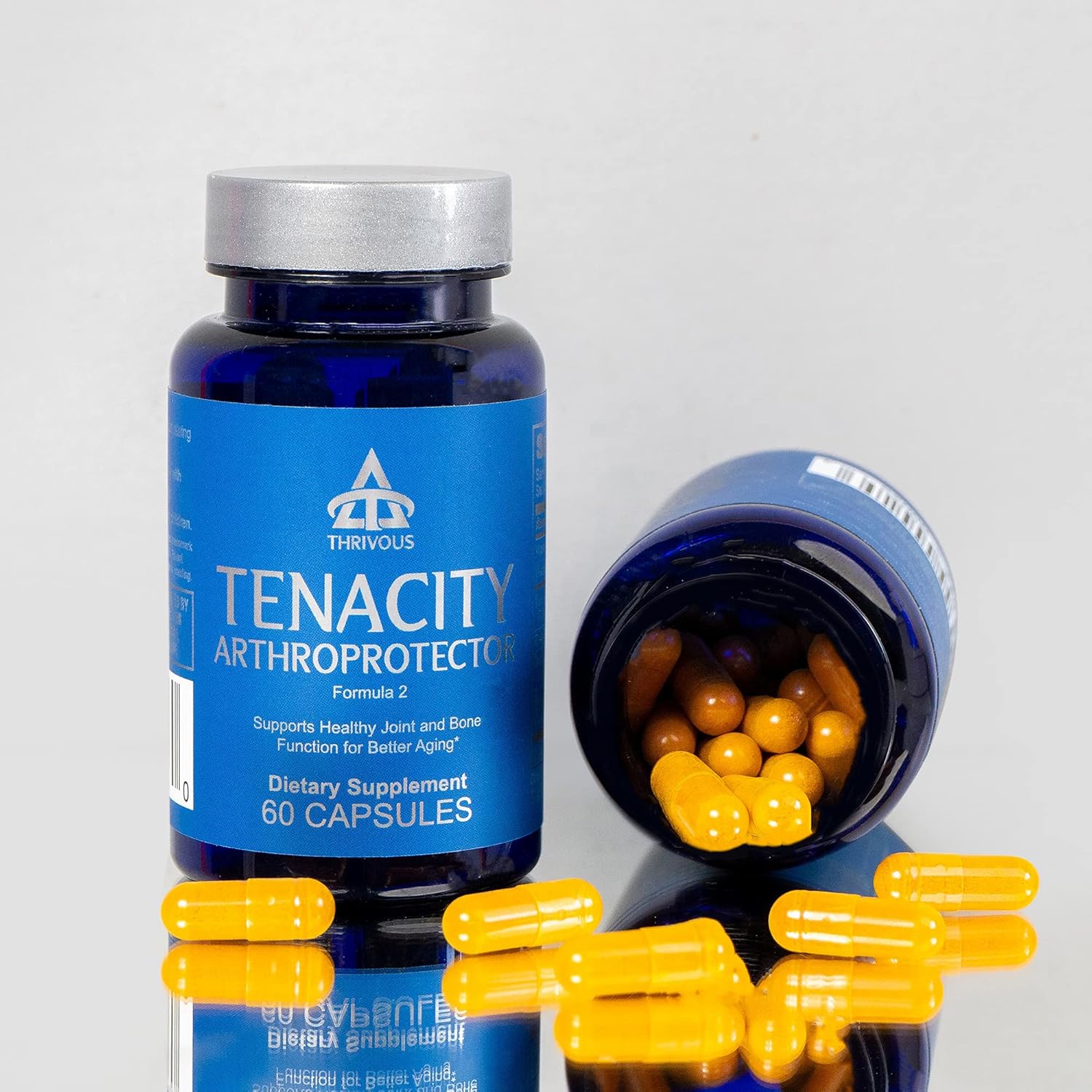 Tenacity Joint & Bone Function Supplement - Turmeric Curcumin, Boswellia, Vitamin D3, K2 MK7, Same - 60 Capsules