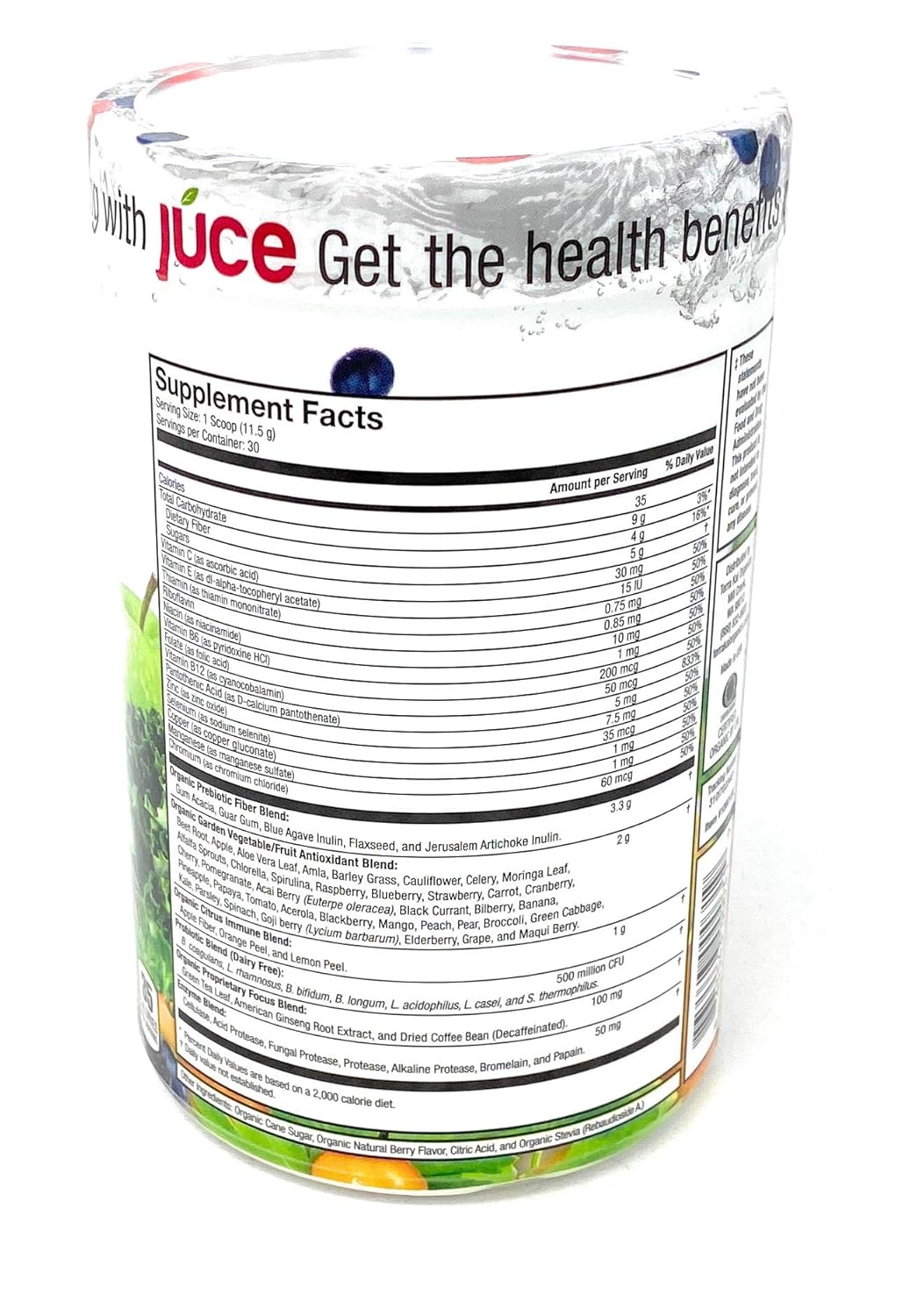 Terra Kai Organics Juce Super Fruit and Veggie Blend Drink, 12.2oz Garden Berry - Organic Juice Blend