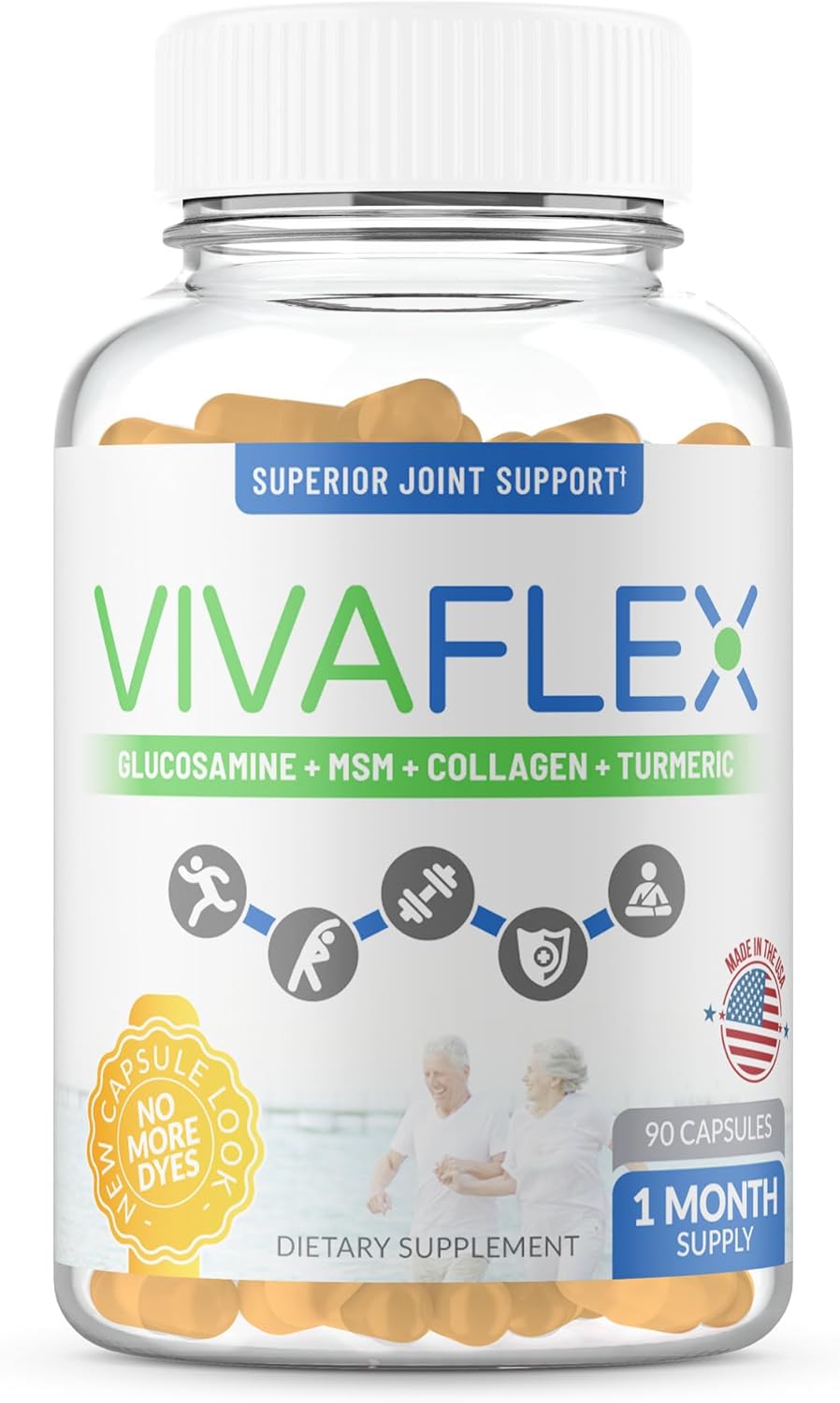 TerraForm Nutrition VivaFlex Joint Support Supplement with 9 Premium Ingredients - 30 Day Supply