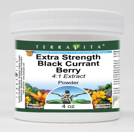 Terravita Black Currant Berry Extract Powder 4:1, Extra Strength, 12 oz total, Pack of 3