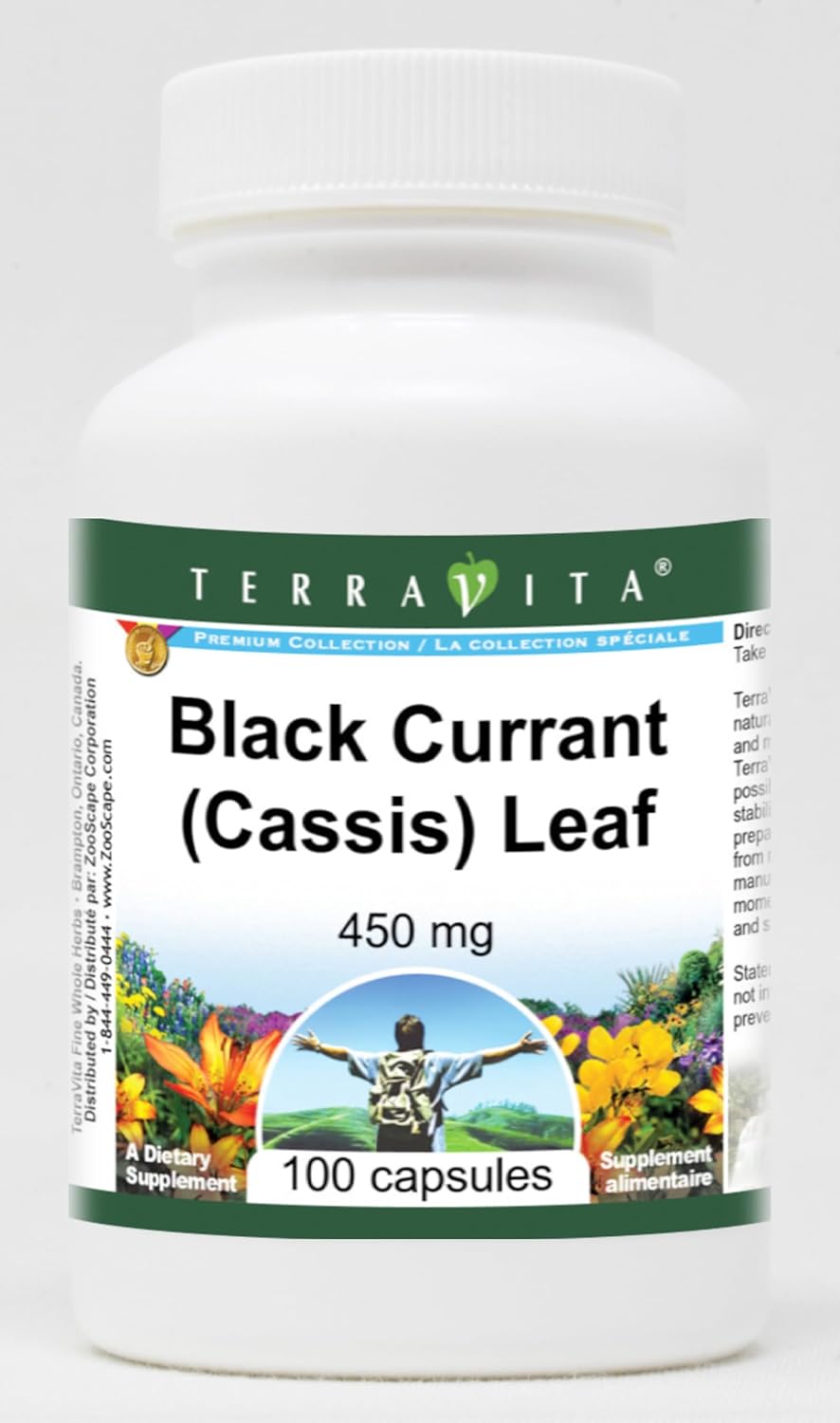 Terravita Black Currant (Cassis) Leaf Capsules - 450mg (100 Capsules x 2)