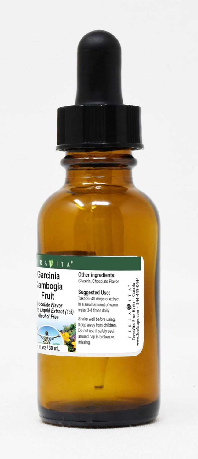 Terravita Garcinia Cambogia Liquid Extract - Chocolate Flavored - 3 Pack of 1 oz Bottles