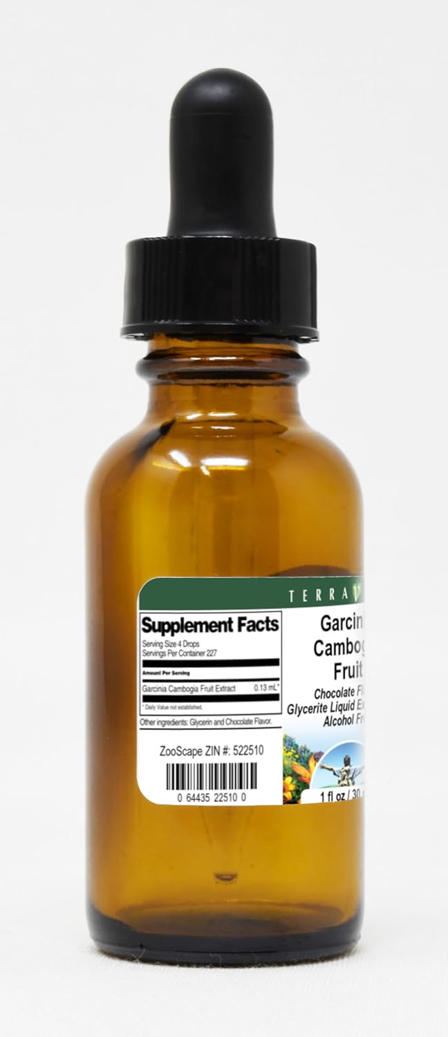 Terravita Garcinia Cambogia Liquid Extract - Chocolate Flavored - 3 Pack of 1 oz Bottles