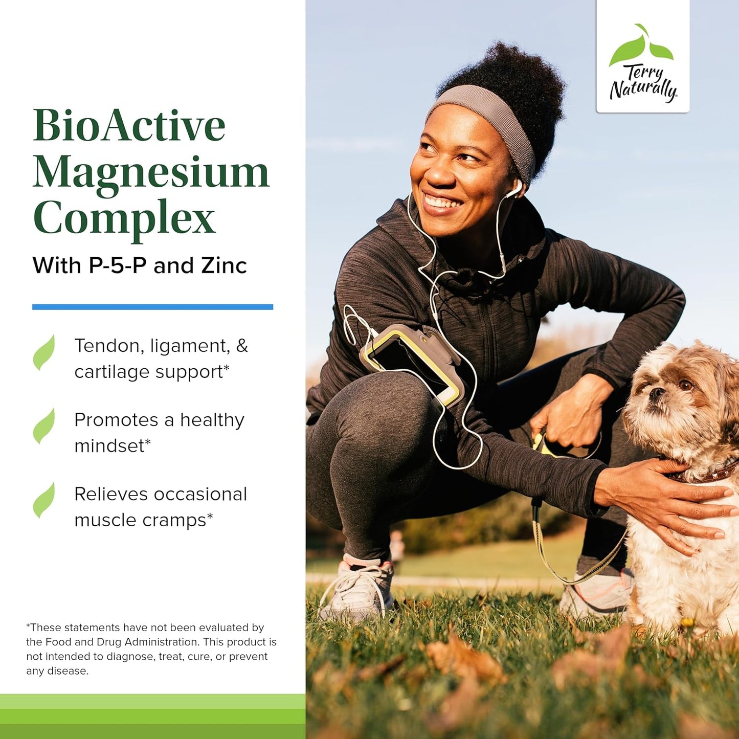 Terry Naturally BioActive Magnesium Complex Capsules - 60 Servings with Vitamin B6 & Zinc - Non-GMO, Vegan, Gluten Free, Kosher