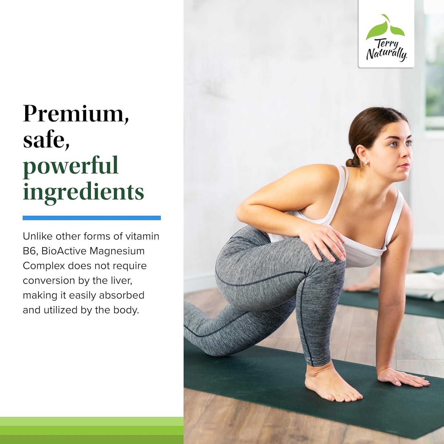 Terry Naturally BioActive Magnesium Complex Capsules - 60 Servings with Vitamin B6 & Zinc - Non-GMO, Vegan, Gluten Free, Kosher
