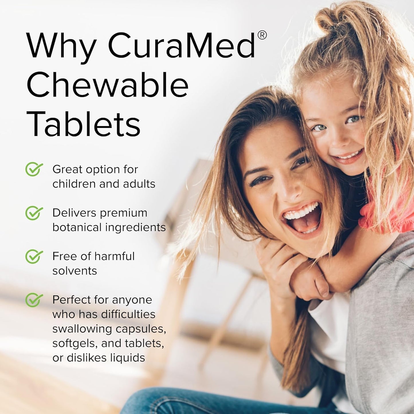 Terry Naturally CuraMed 100mg Curcumin Complex Chewables for Brain & Liver Health - Enhanced Absorption Turmeric Supplement - Vegan - 60 Tablets