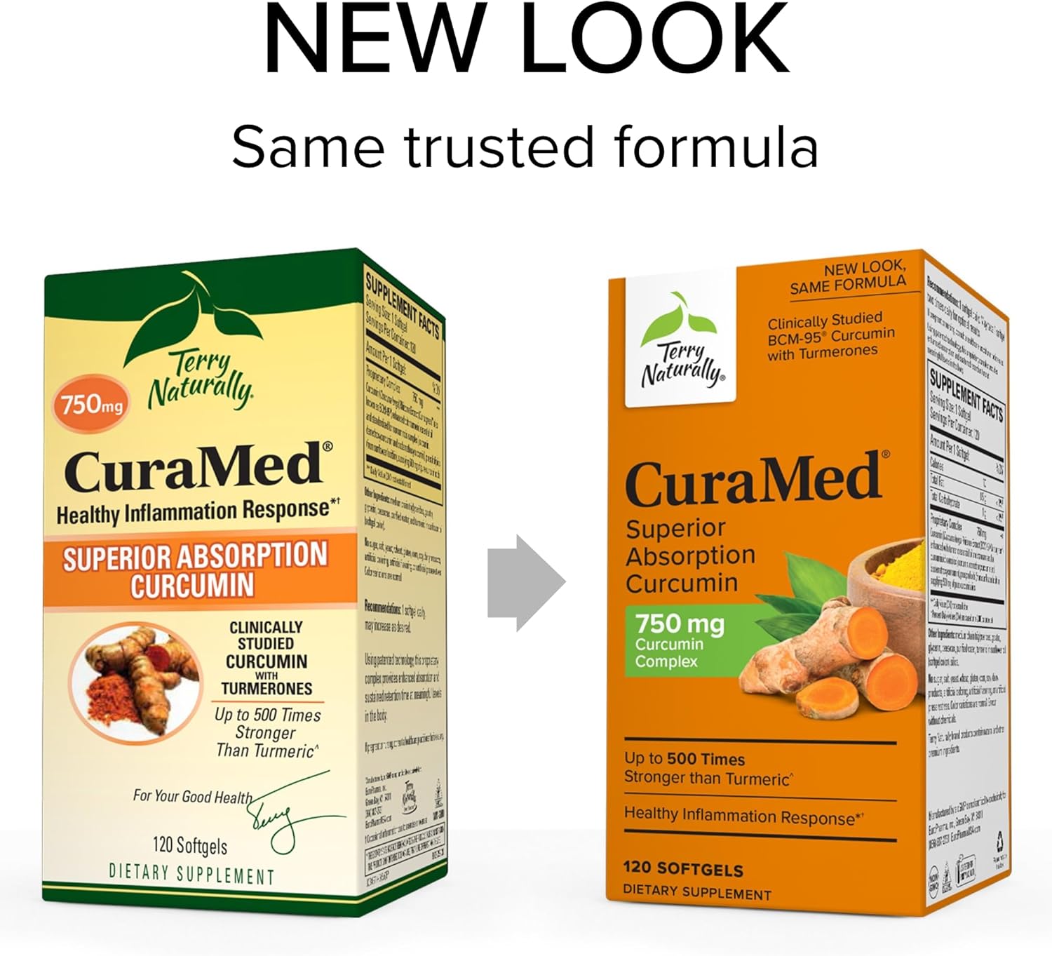 Terry Naturally CuraMed 750mg Curcumin Complex Softgels - 2 Pack, 240 Servings - BCM-95 for Superior Absorption - Non-GMO, Gluten Free, Halal