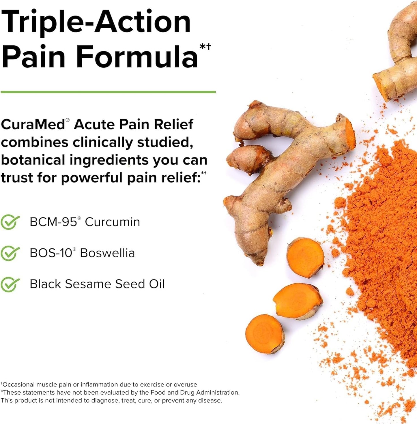 Terry Naturally CuraMed Acute Relief Liquid Gels - 120 Softgels - BCM-95 Curcumin, BOS-10 Boswellia & Black Sesame Seed Oil - Non-GMO - 60 Servings