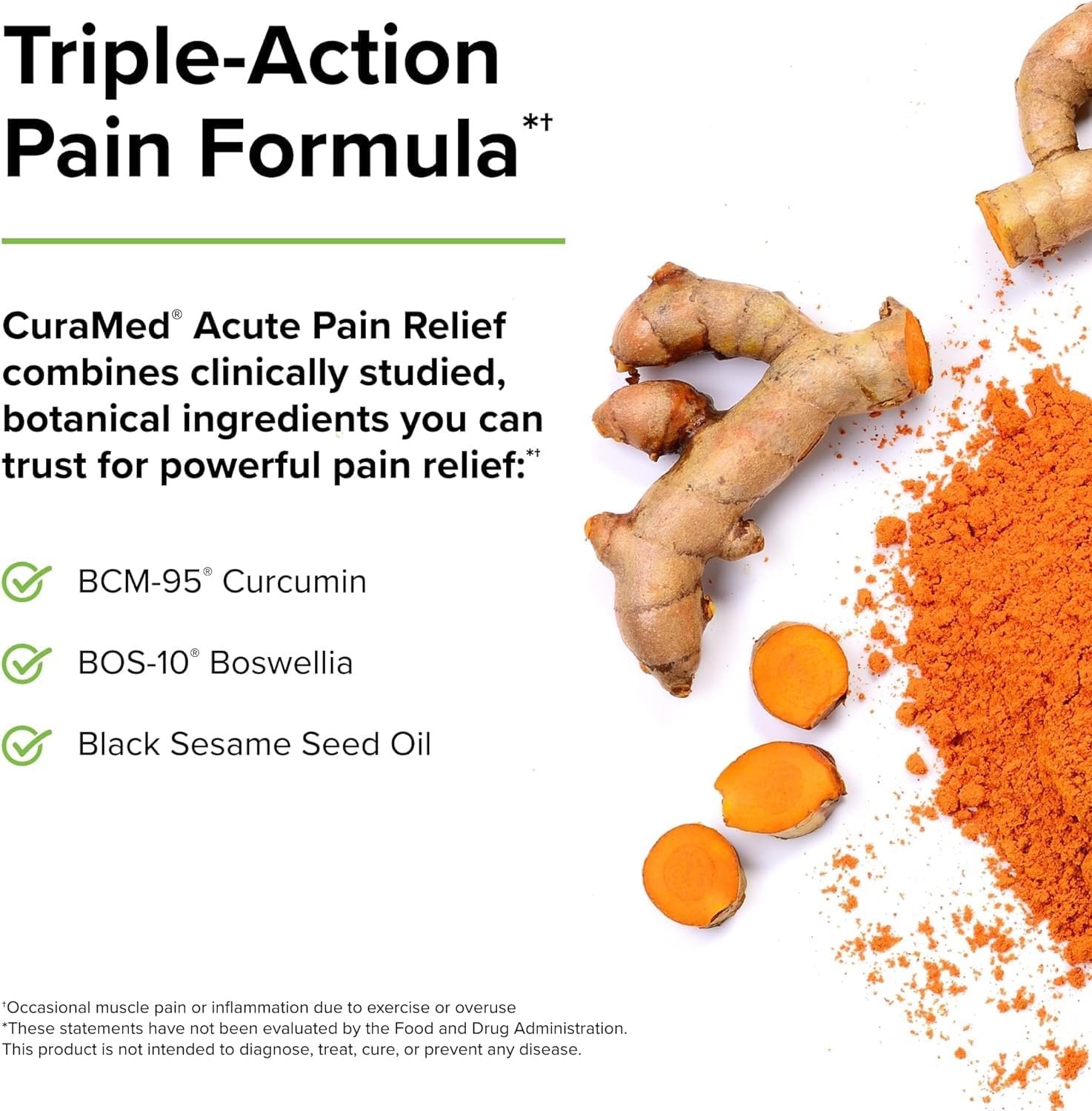 Terry Naturally CuraMed Acute Relief Liquid Gels - 120 Softgels - BCM-95 Curcumin, BOS-10 Boswellia & Black Sesame Seed Oil - Non-GMO - 60 Servings