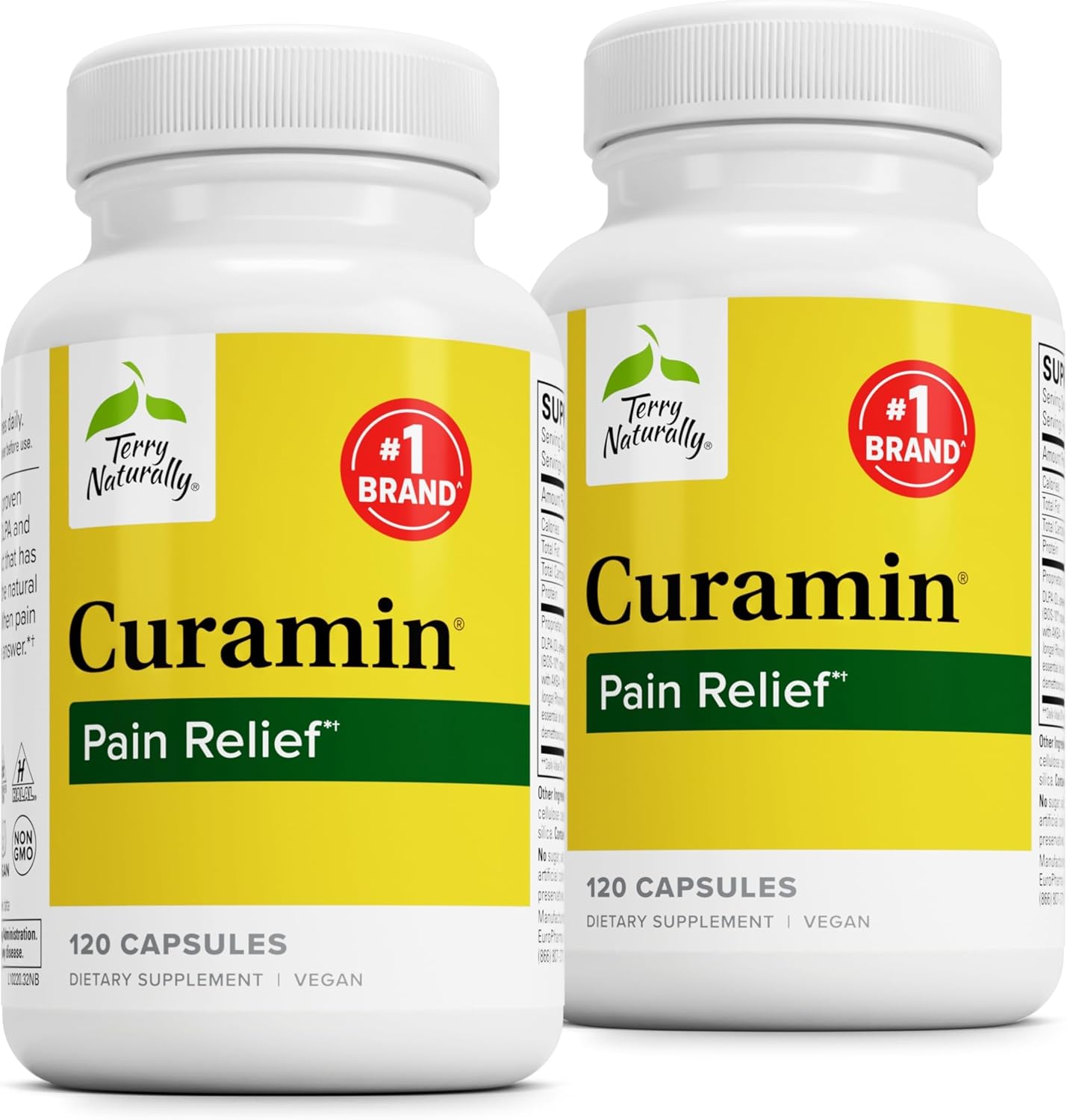 Terry Naturally Curamin - 240 Capsules, 2-Pack - Natural Pain Relief with Curcumin & Boswellia - Non-GMO & Vegan