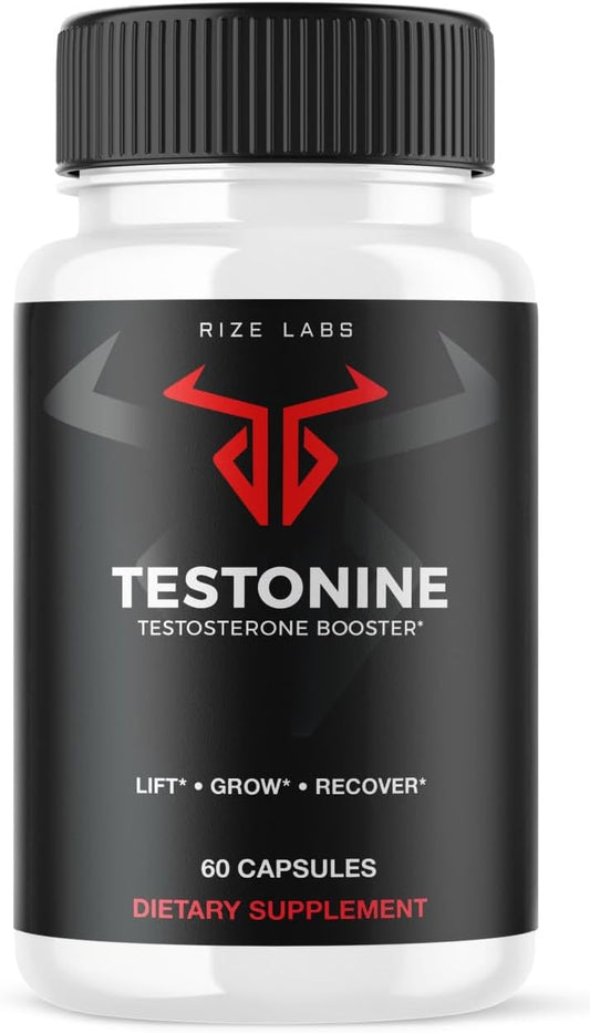 Testonine Male Supplement - Maximum Strength Formula for Muscle Power - 60 Capsules
