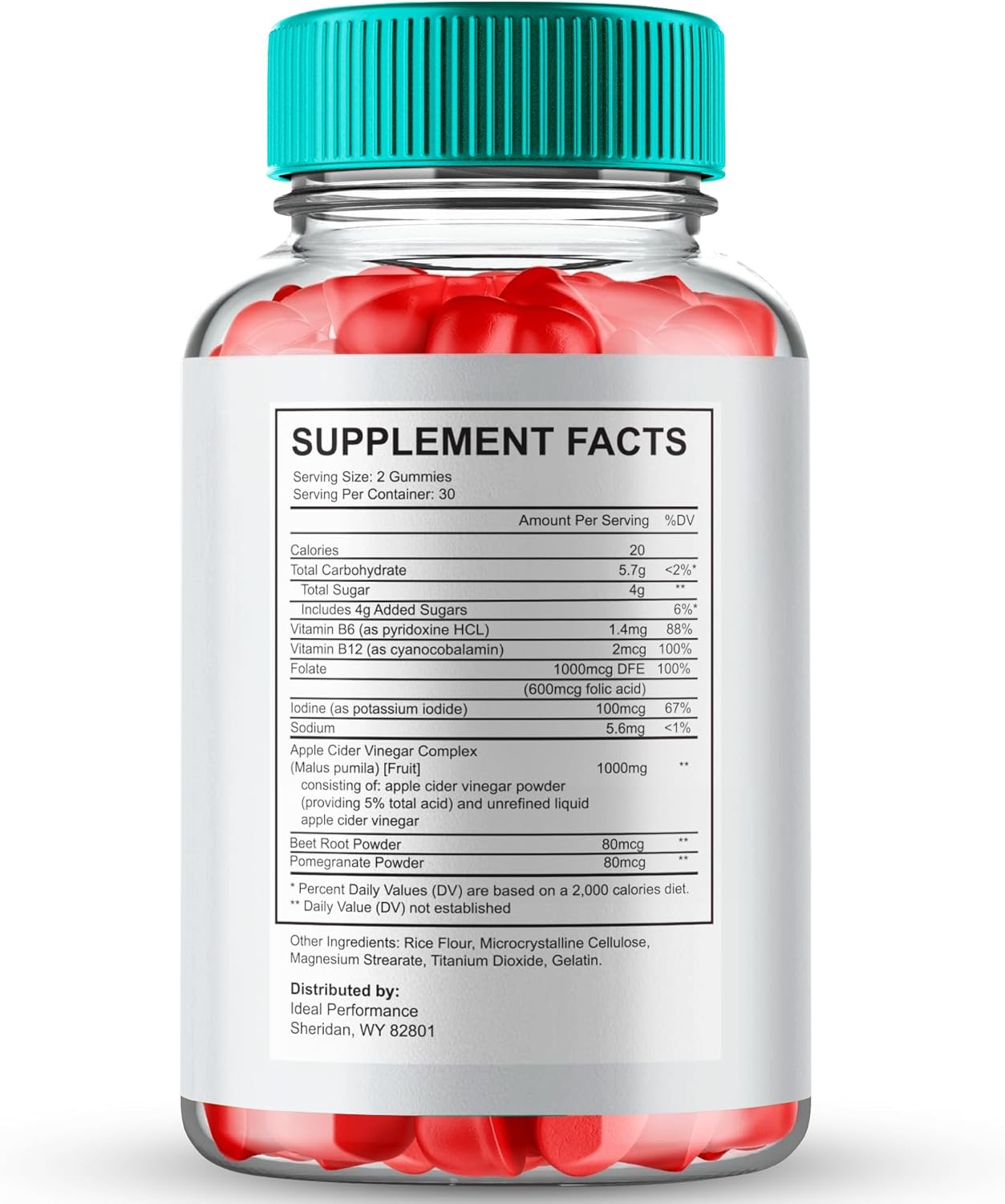 Tetraquel Keto ACV Gummies - Maximum Strength Supplement with All Natural Formula (60 Gummies)