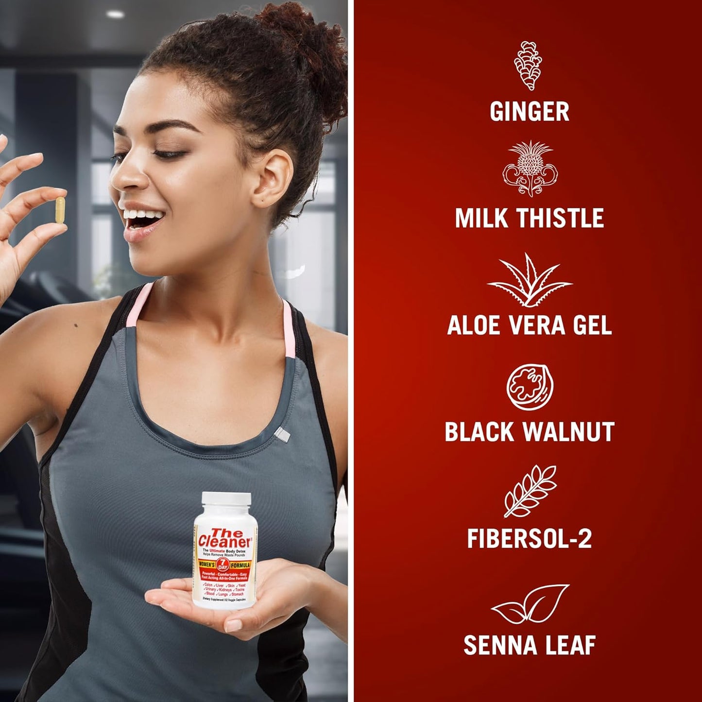 The Cleaner Detox: 7-Day Complete Internal Cleansing Formula for Women, 52 Vegetarian Capsules - Promotes Digestive Health by Century Systems