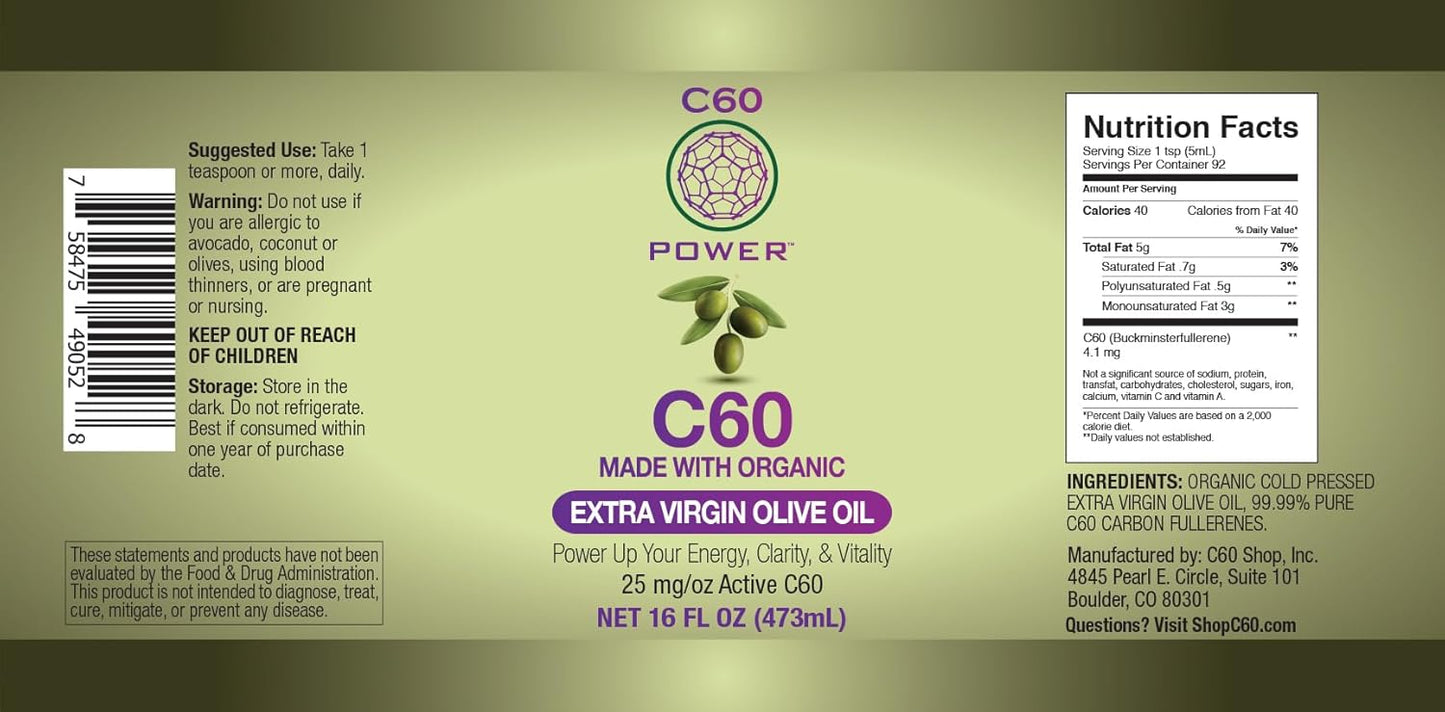 The Executive C60 Kit - C60 Power 16oz Organic MCT Coconut Oil, 16oz Organic Avocado Oil, & 16oz Organic Extra Virgin Olive Oil