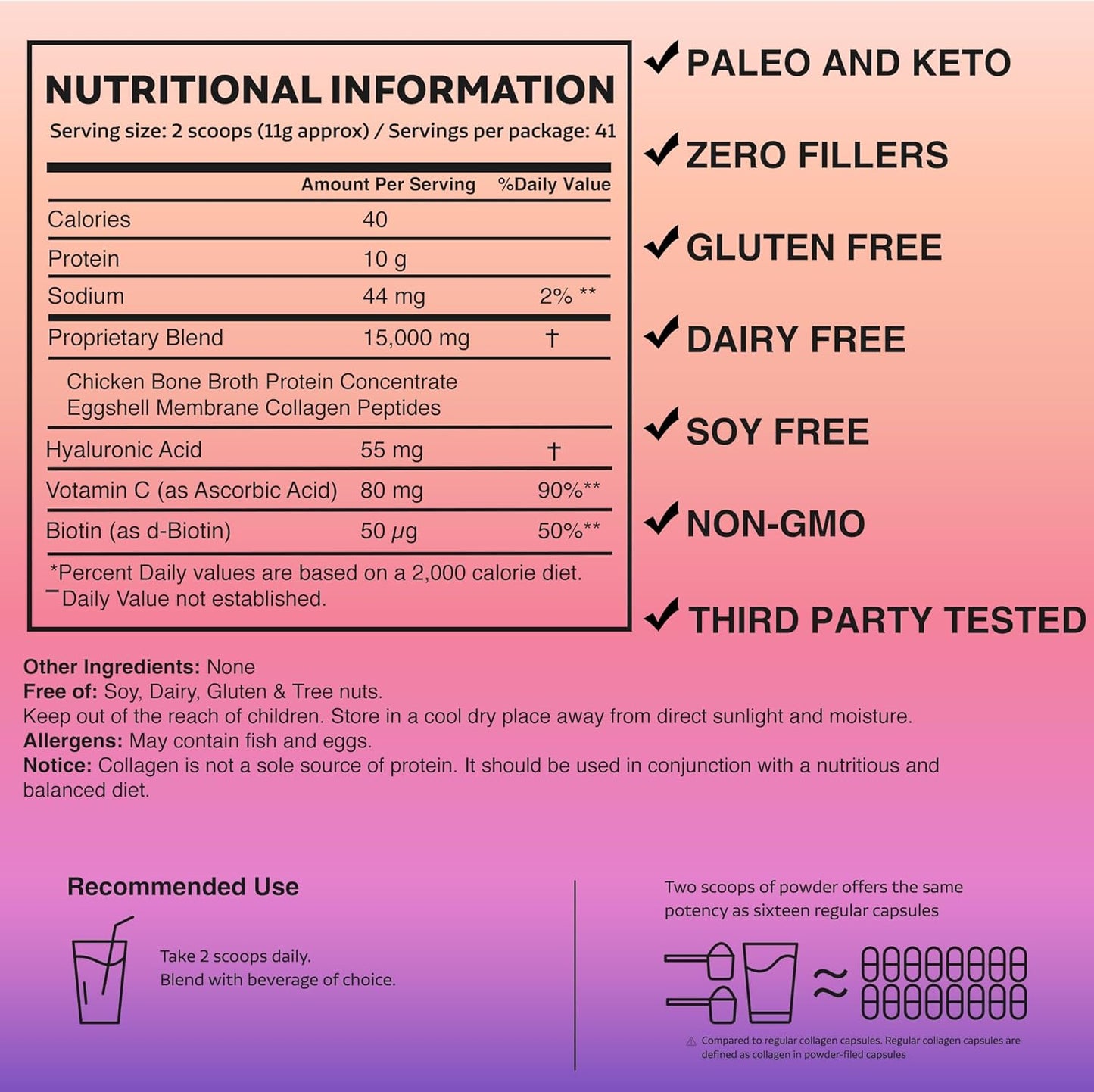The Glow Code Multi Collagen Peptides Powder with Biotin, Vitamin C, and Hyaluronic Acid