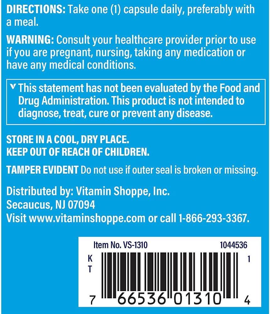 The Vitamin Shoppe No Flush Niacin 500MG Capsules for Metabolism & Energy, Promotes Healthy Cholesterol Levels, 100ct
