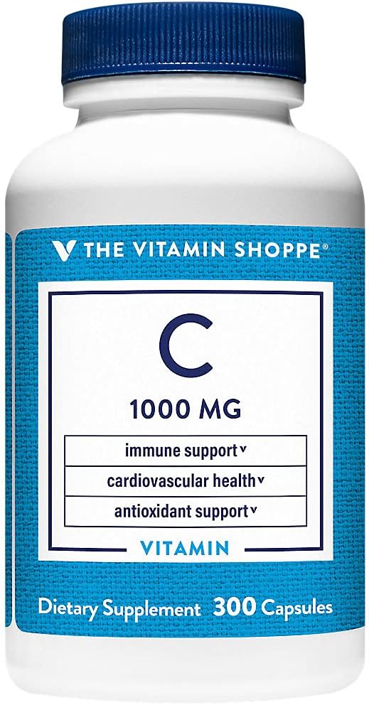 The Vitamin Shoppe Vitamin C 1,000MG Capsules for Immune and Cardiovascular Health