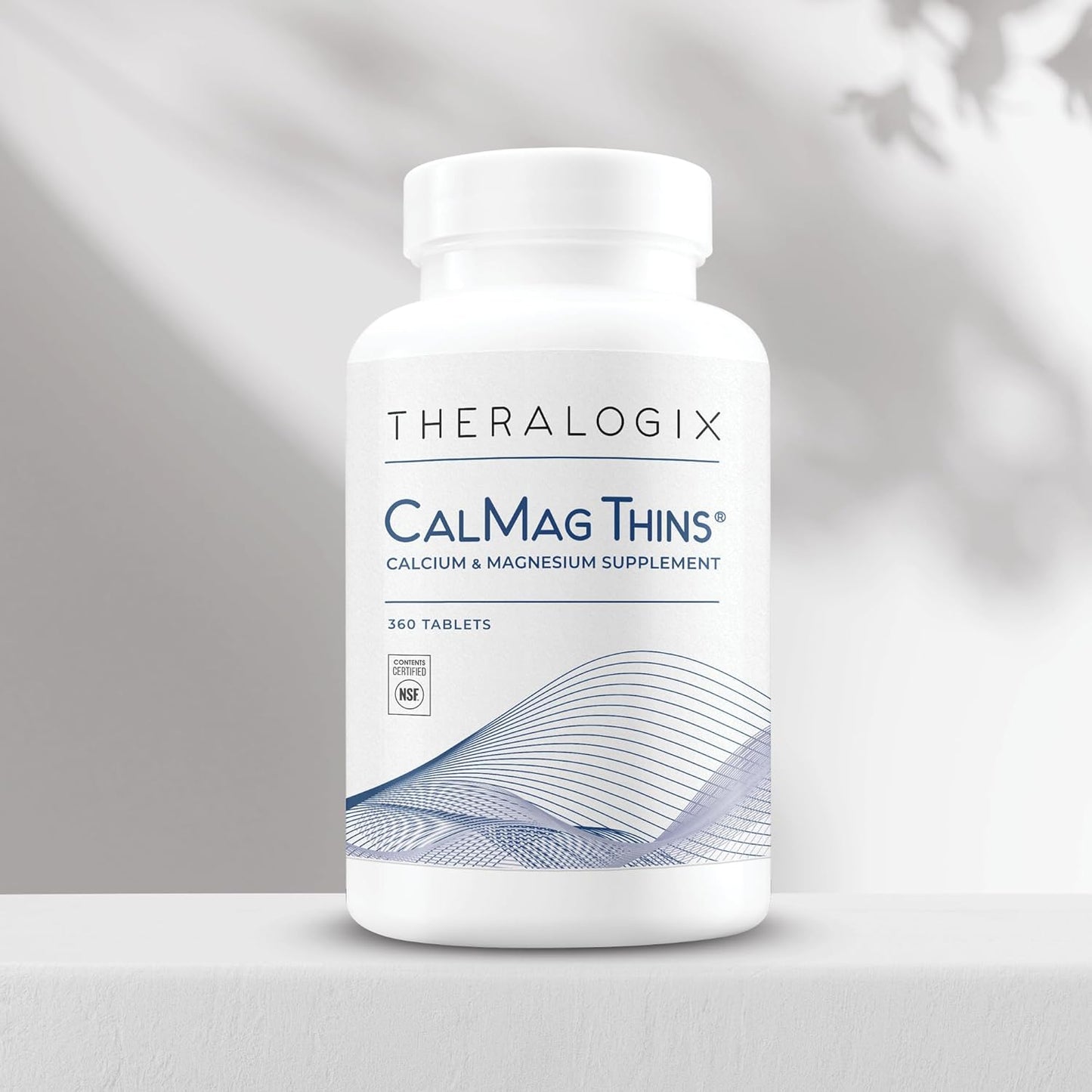Theralogix CalMag Thins Bone Support Supplement for Women & Men - 200 mg Calcium, 50 mg Magnesium - NSF Certified - 360 Tablets
