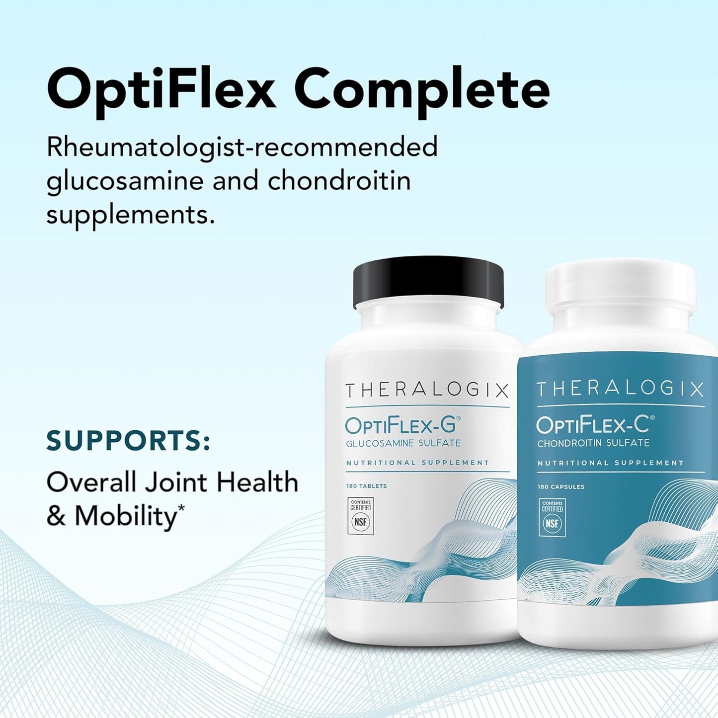 Theralogix OptiFlex Complete: Glucosamine & Chondroitin for Healthy Joints - 90-Day Supply (180 Caps & Tabs) - NSF Certified