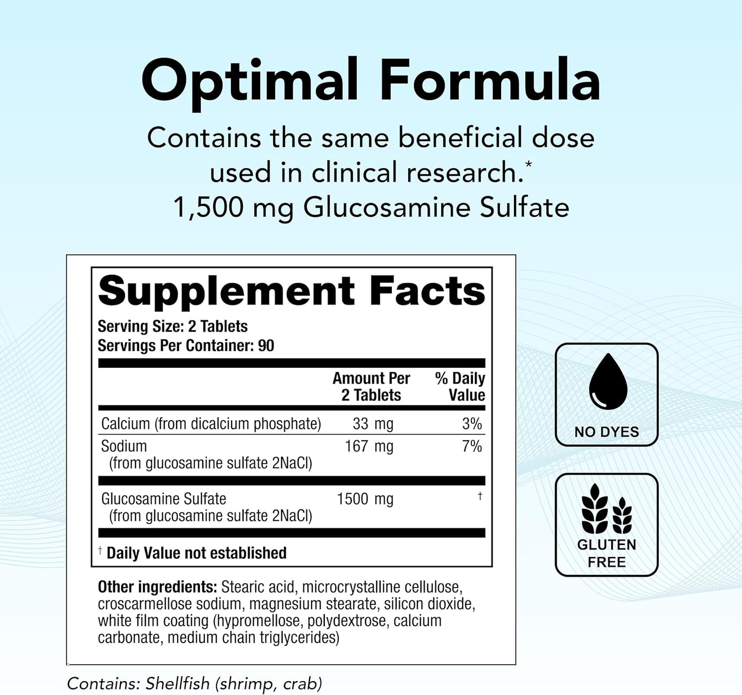 Theralogix OptiFlex-G Glucosamine Sulfate - 90-Day Supply - Joint Health Support - Men & Women - NSF Certified - 180 Tablets