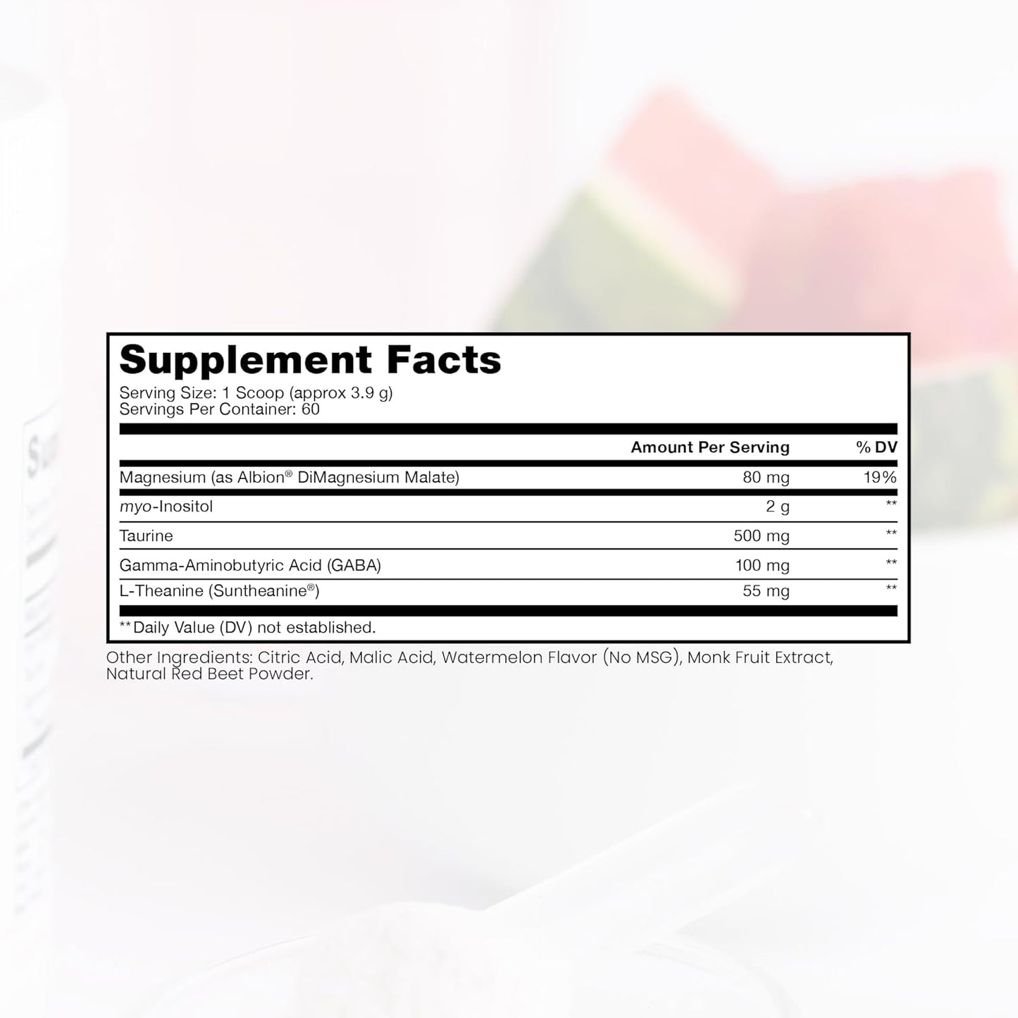 Therapro Rx Just Relax Watermelon Supplement - 60 Servings for Mood & Blood Pressure Support with Myo-inositol, Magnesium, GABA, Taurine, L-Theanine