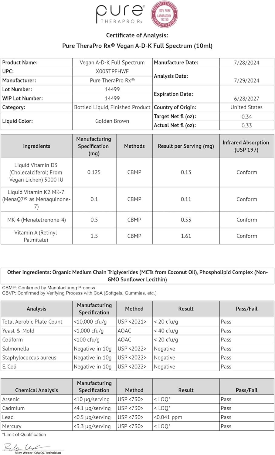 TheraPro Rx Vegan A-D-K Drops 10 Ml | Made in USA | 3 Month Supply | Immunity & Bone Health Support with Vitamin A, Liposomal D3, K2