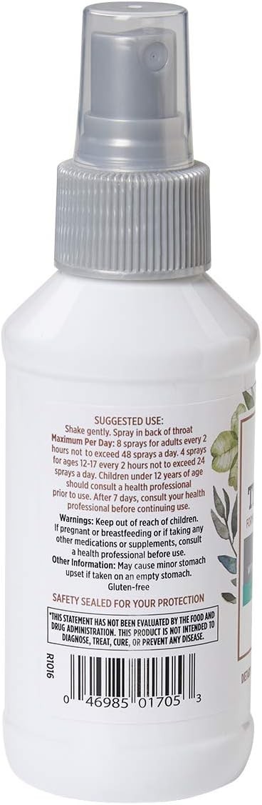 TheraZinc Oral Spray - Immune Support with Zinc for Kids & Adults - Soothing Liquid Spray for Throat Relief - 4 Oz.