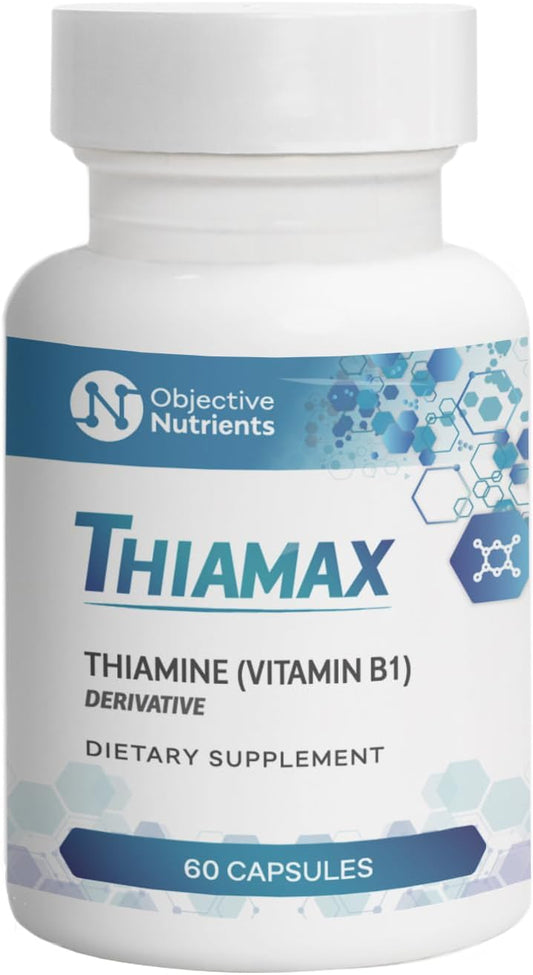 Thiamax Vitamin B1 Capsules - 100mg, 60 Count - Pure Thiamine TTFD Supplement without Fillers - BoostGo Australia