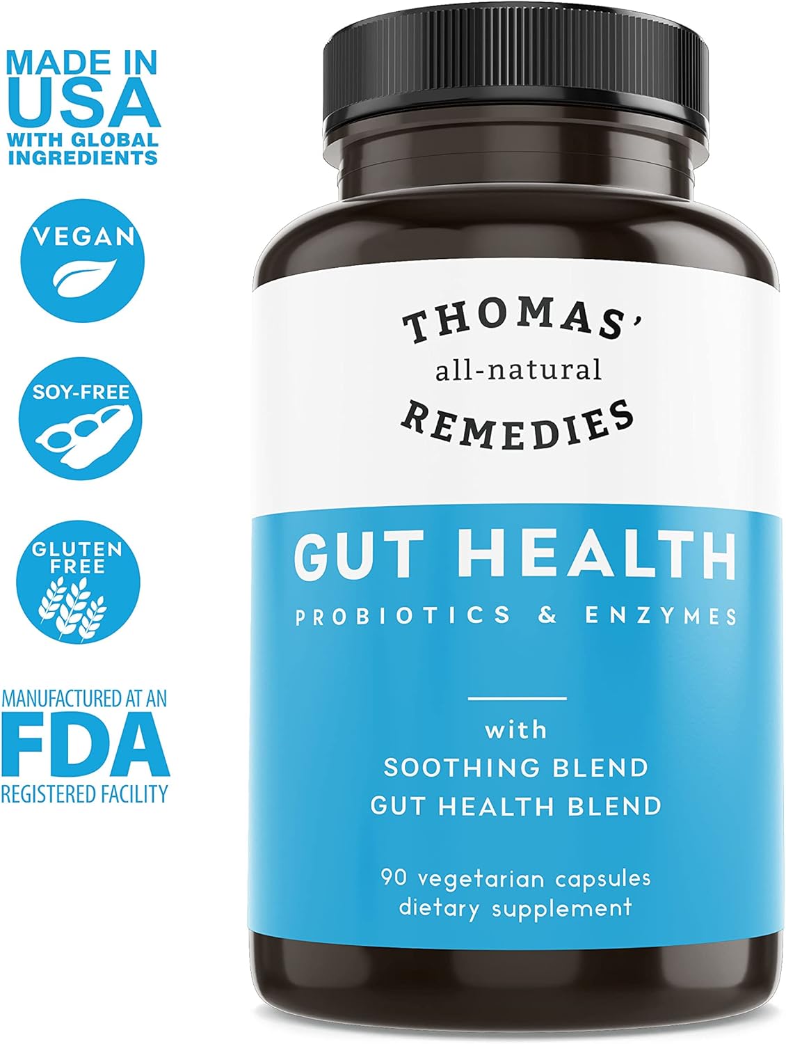 Thomas' Digestive Enzymes, Probiotics, Ginger, Papaya, and Turmeric Supplement for Gut Health and Bloating Relief