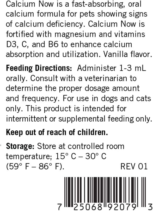 Thomas Labs Pet Calcium Supplement for Dogs & Cats - Fast-Absorbing Oral Calcium for Whelping, Nursing, & Deficiency - 15 mL