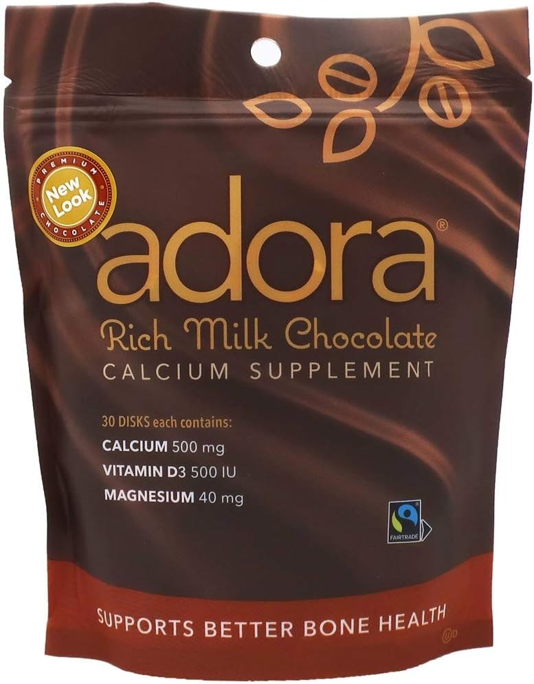 Thompson Adora 500 MG Calcium Supplement with Milk Chocolate Flavor - 30 Pieces