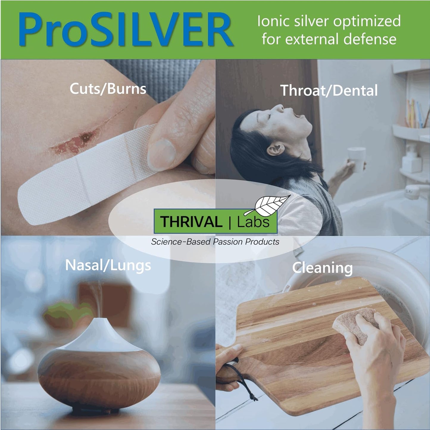 Thrive Labs ProSILVER Ionic Colloidal Silver Liquid - 20 PPM Bio-Active Immune Support in Dark Glass Bottle