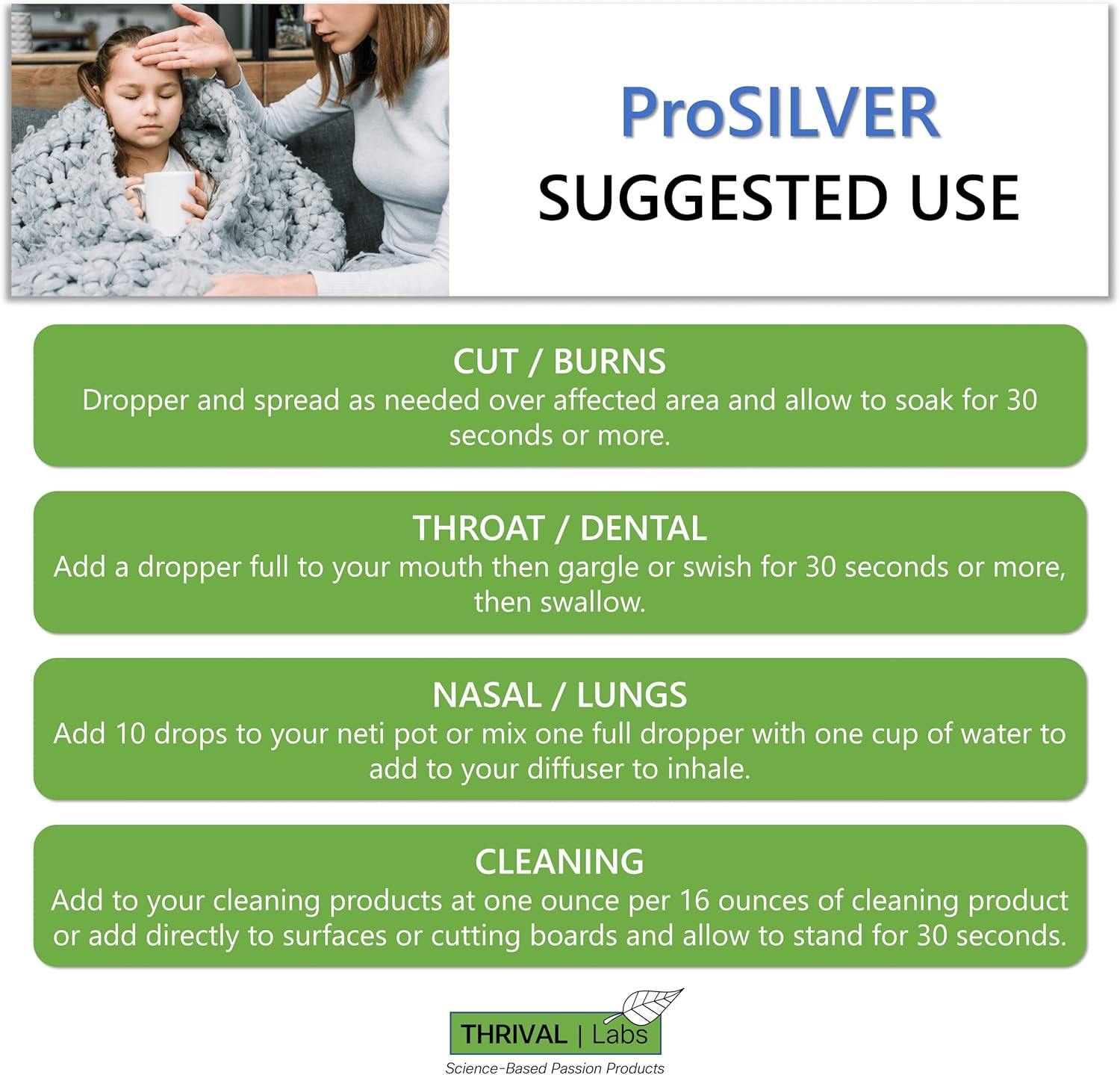 Thrive Labs ProSILVER Ionic Colloidal Silver Liquid - 20 PPM Bio-Active Immune Support in Dark Glass Bottle