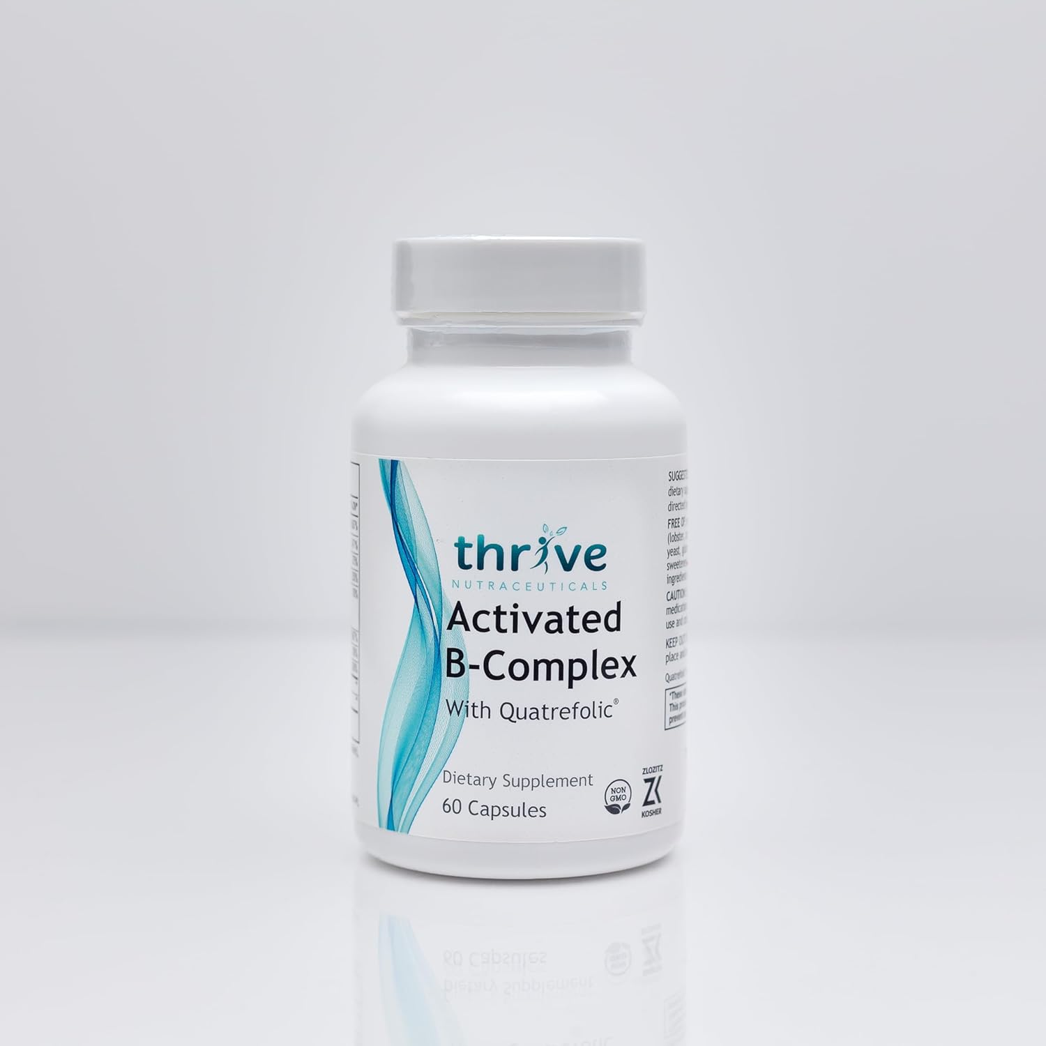 Thrive Nutraceuticals Activated B-Complex with Quatrefolic - 60 Non-GMO Capsules - Kosher Dietary Supplement for Energy & Cognitive Health