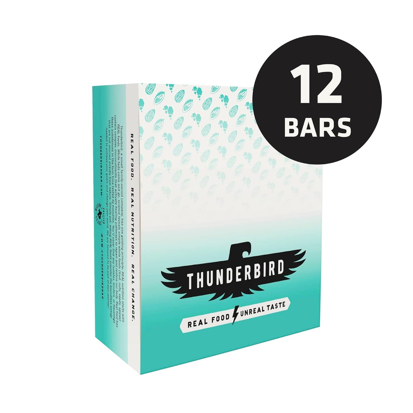 Thunderbird Energetica Chocolate Almond Butter Sea Salt Energy Bars - Gluten-Free, Vegan, Paleo, Non-GMO, Protein-Packed Snack with No Added Sugar (12 Count)
