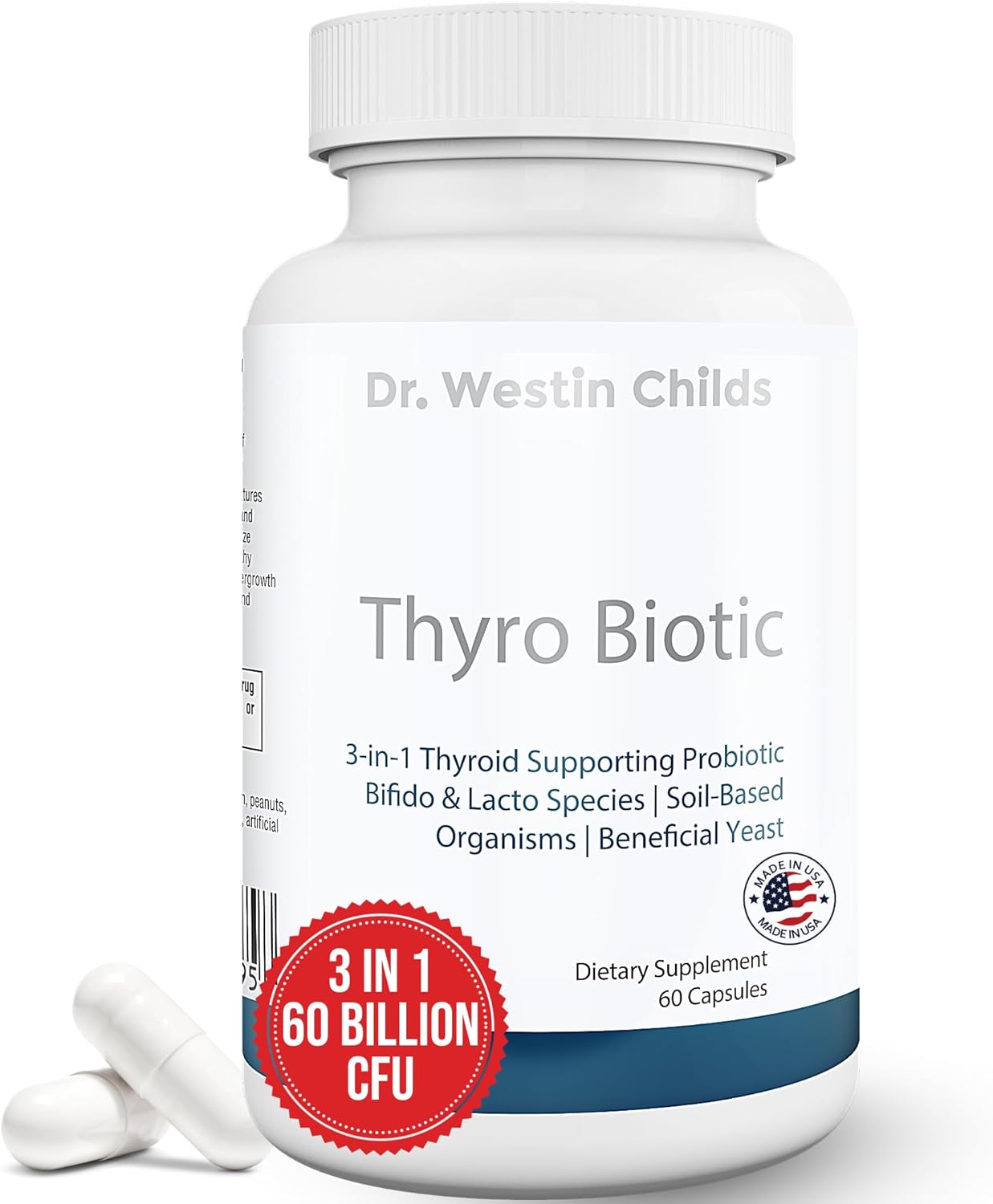 Thyro Biotic Probiotic for Women | Support Thyroid, Digestive Health & Hormones | 60 Billion CFU | 30 Servings